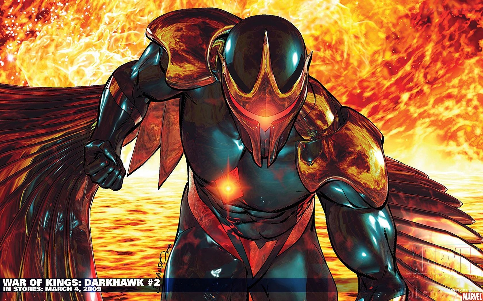 Darkhawk in fiery battle