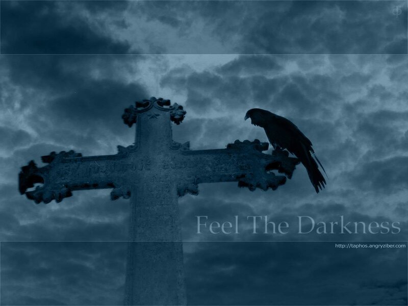 Darkness with a cross and crow
