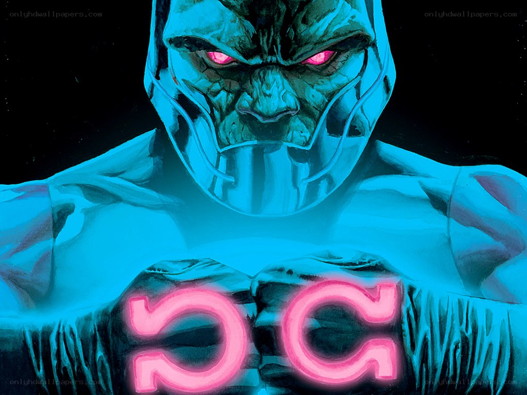 Darkseid with glowing eyes