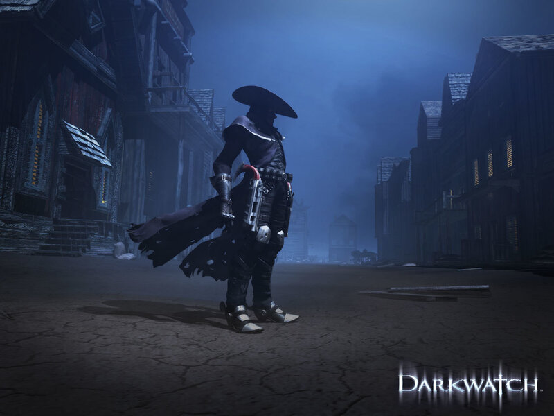 Darkwatch character in a foggy town