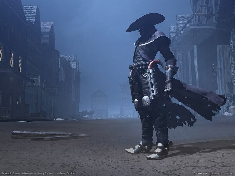 Darkwatch character in a foggy town