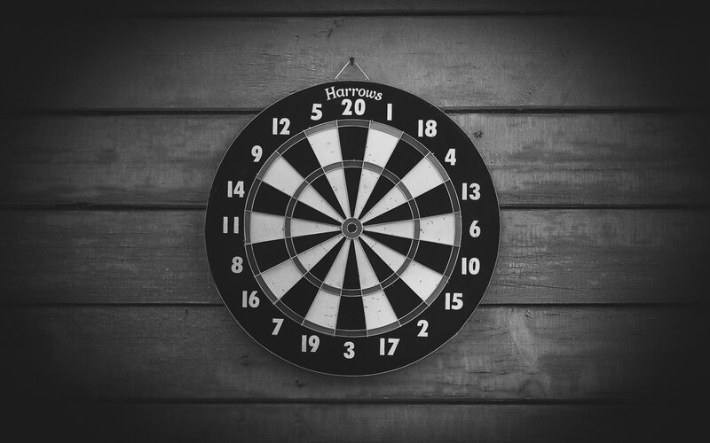 Dartboard on Wooden Wall — Black