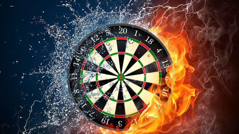 Dartboard with Water and Fire