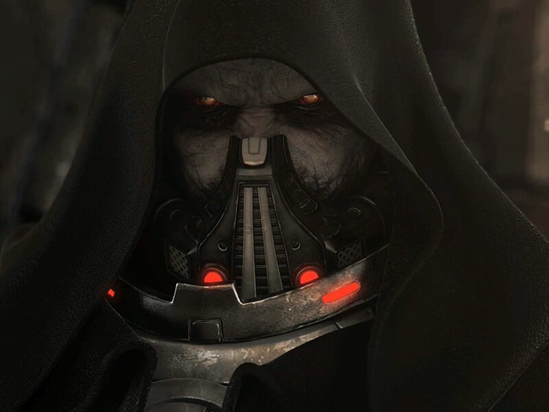 Darth Malgus in a dark hood