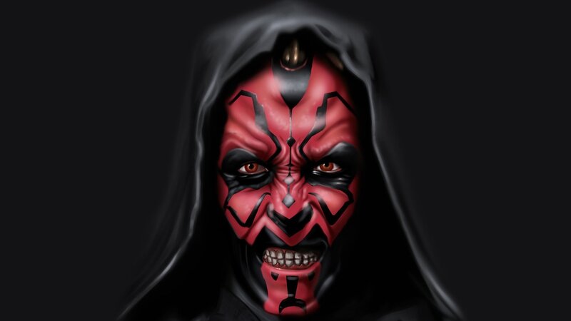 Darth Maul Face — Black, Dramatic, Digital Art
