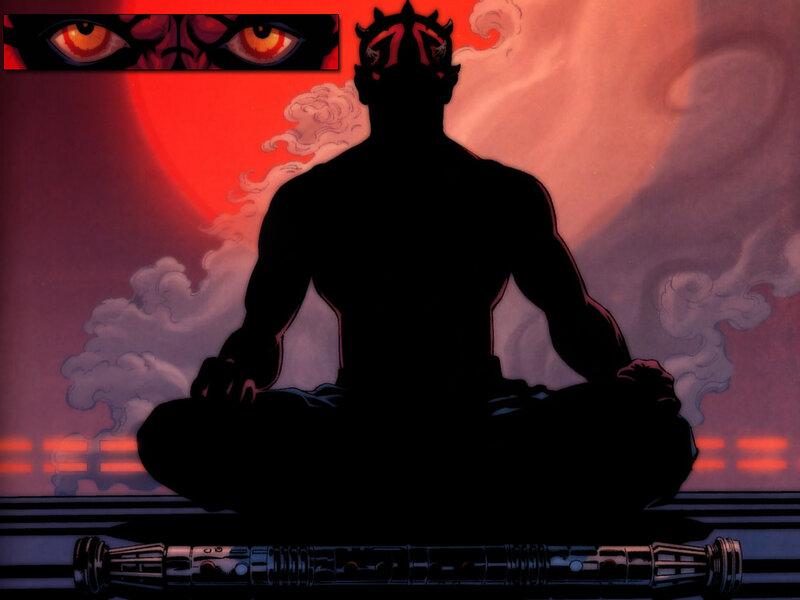 Darth Maul meditating