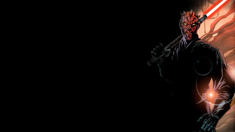 Darth Maul with Lightsaber — Black, Dramatic, Comic, Dark Background