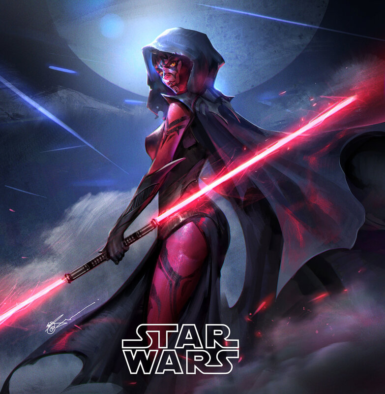 Darth Maul with Lightsaber — Black, Dramatic