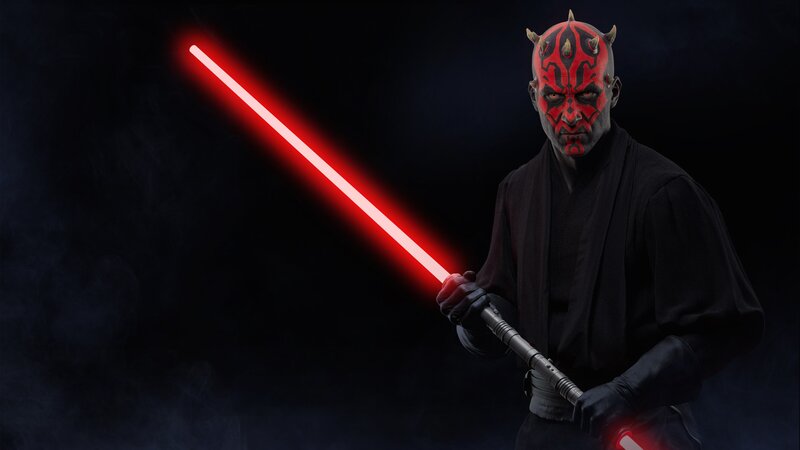 Darth Maul with Lightsaber — Red, Dramatic, Night