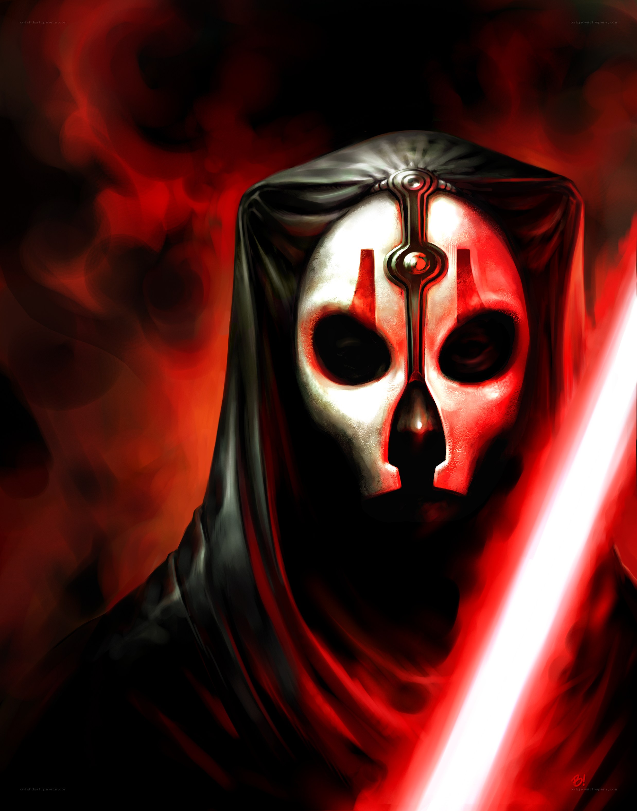 Darth Nihilus with red lightsaber
