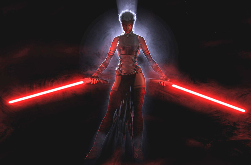 Darth Revan with dual lightsabers