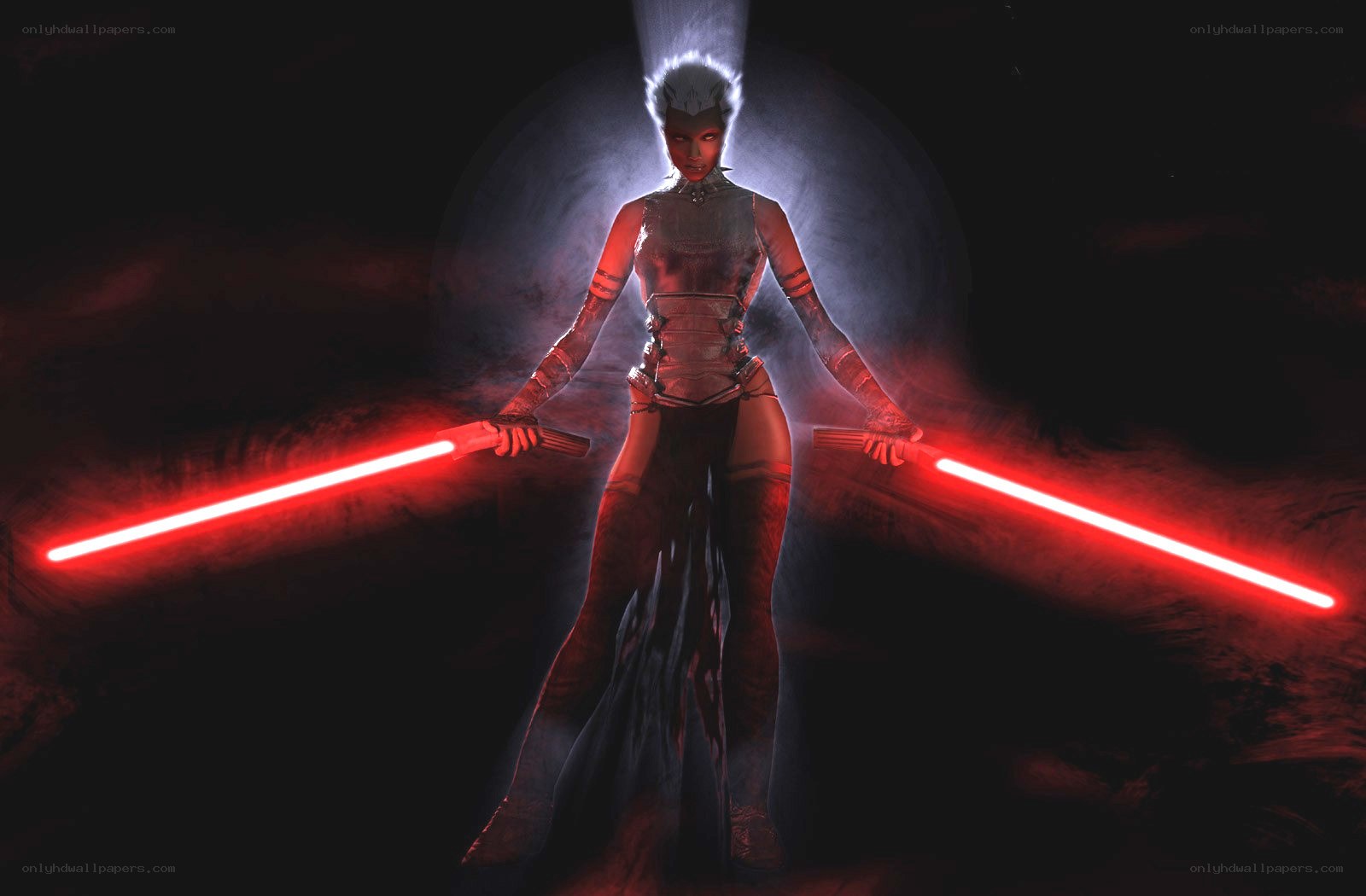 Darth Revan with dual lightsabers