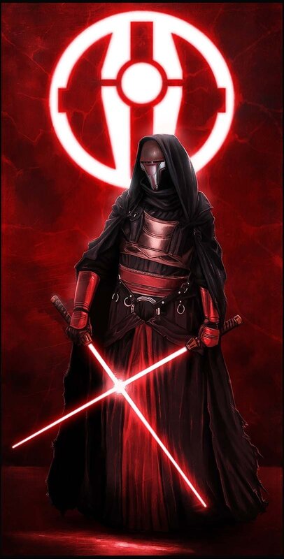 Darth Revan with lightsabers