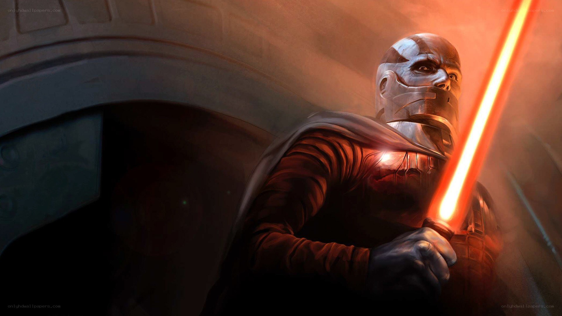 Darth Revan with red lightsaber