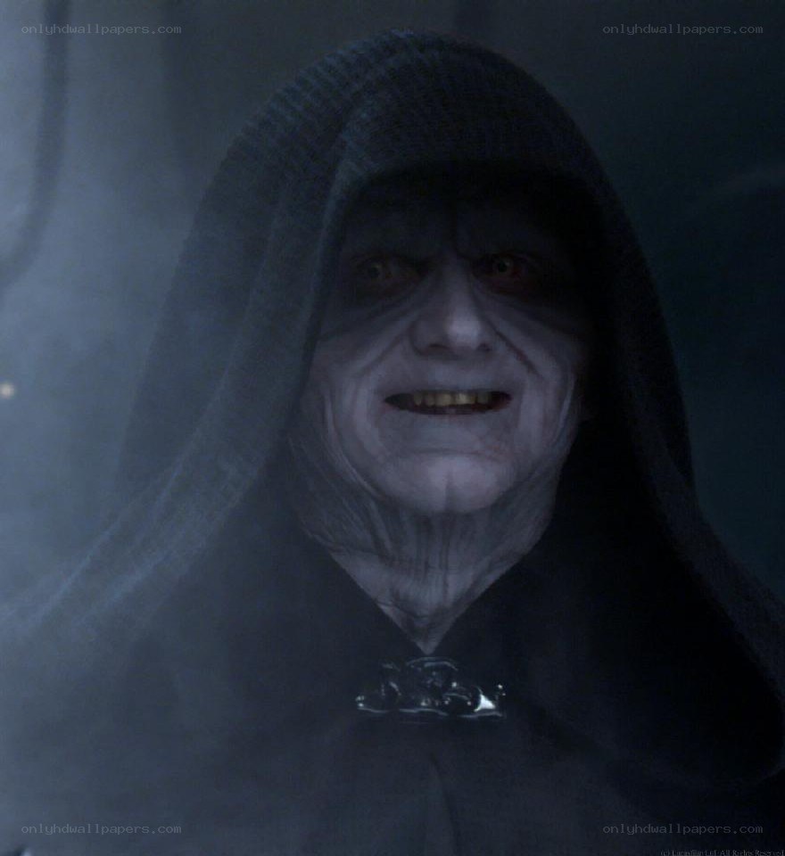 Darth Sidious in a dark hood