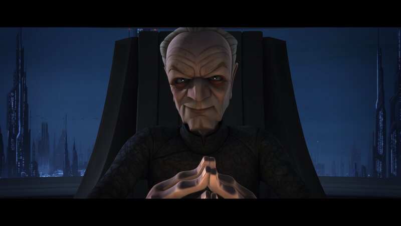 Darth Sidious in his throne room