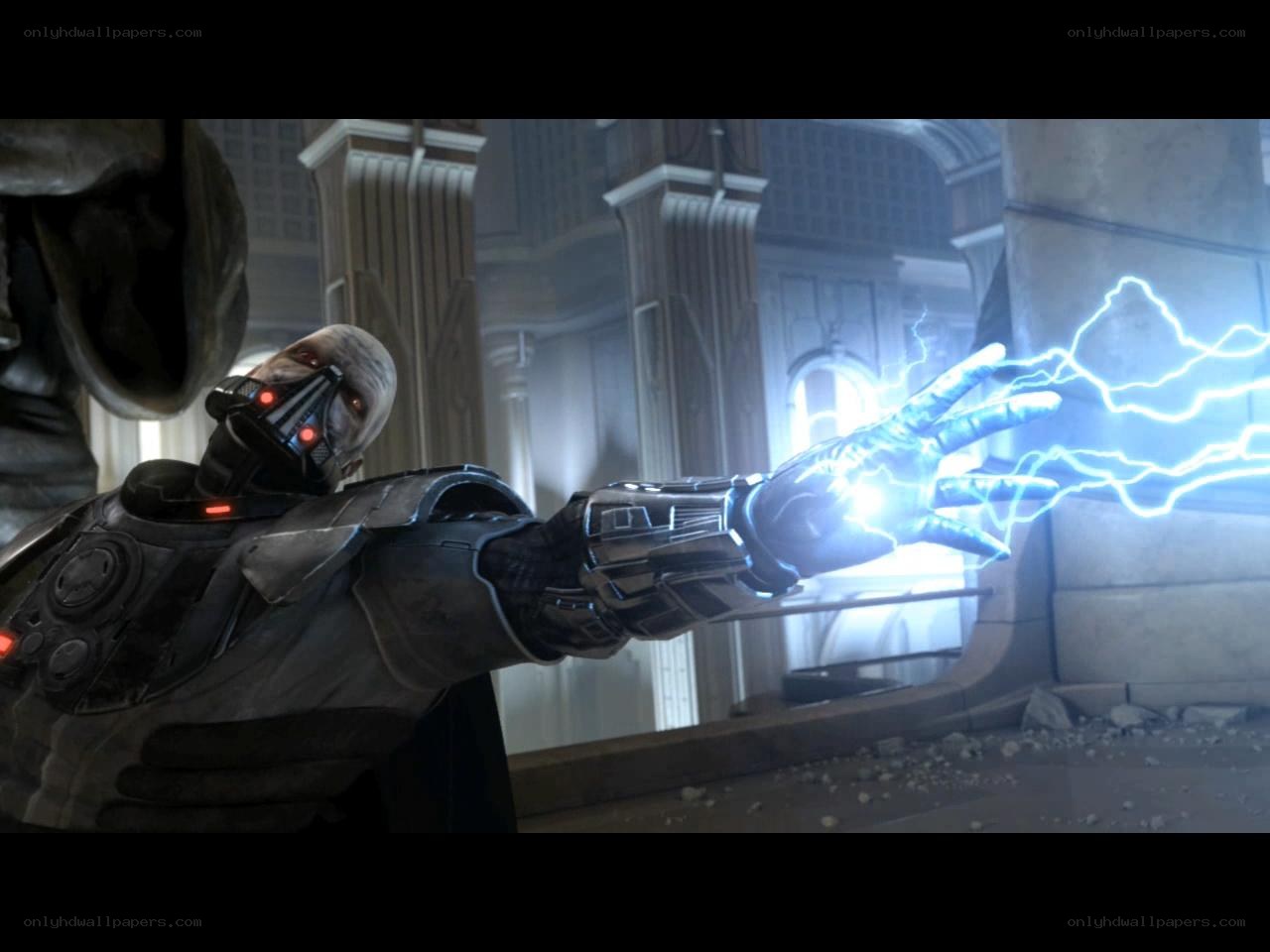 darth sidious uses force lightning
