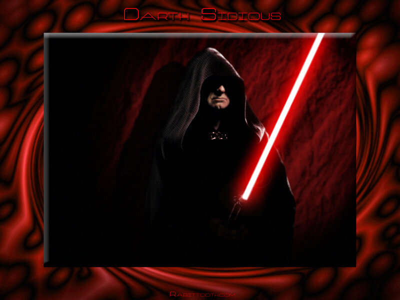 Darth Sidious with red lightsaber
