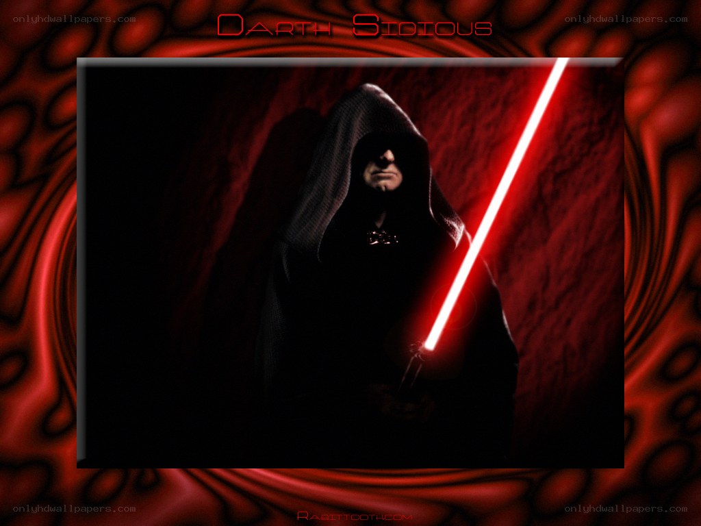 Darth Sidious with red lightsaber