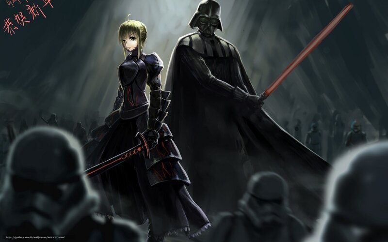 Darth Vader and a warrior