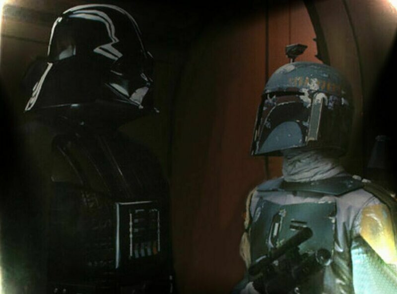 Darth Vader and Boba Fett face-off