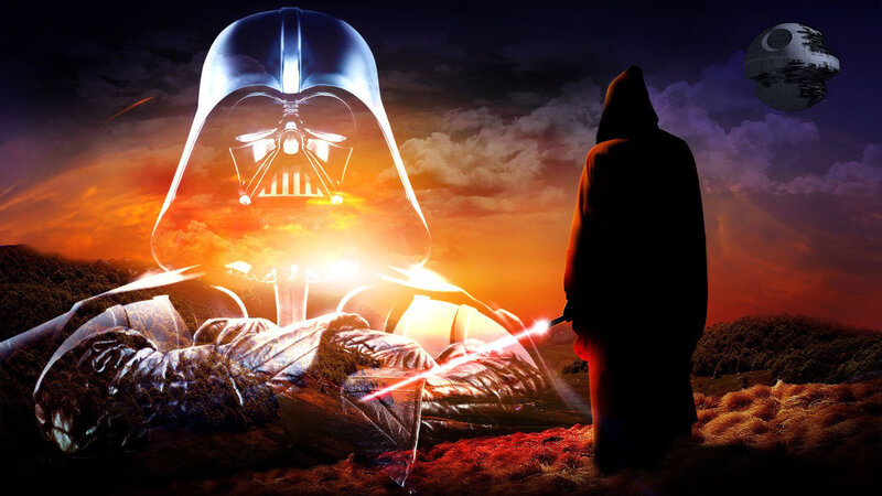 Darth Vader and Jedi — Orange