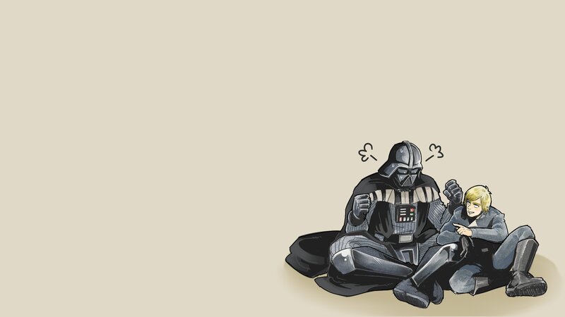 Darth Vader and Luke Skywalker — Beige