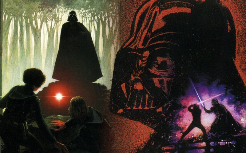 Darth Vader and Luke Skywalker — Black, Dramatic, Illustration