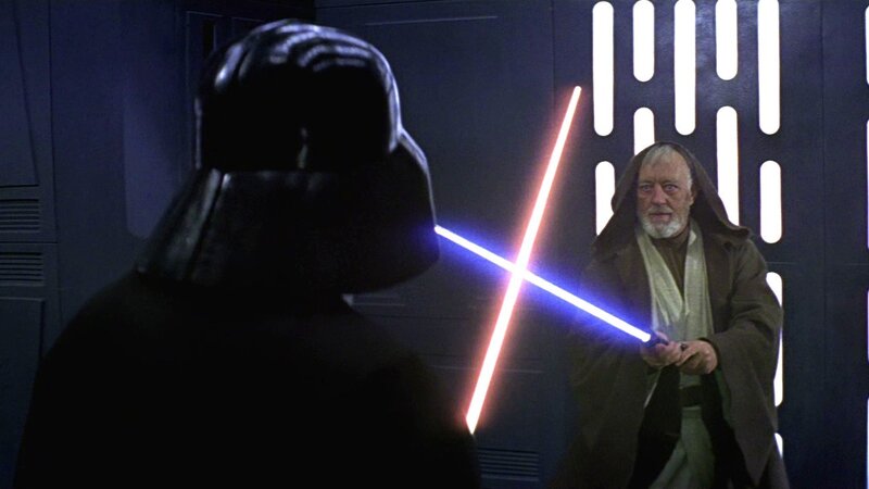 Darth Vader and Obi-Wan — Black, Dramatic, Photograph, Lightsabers