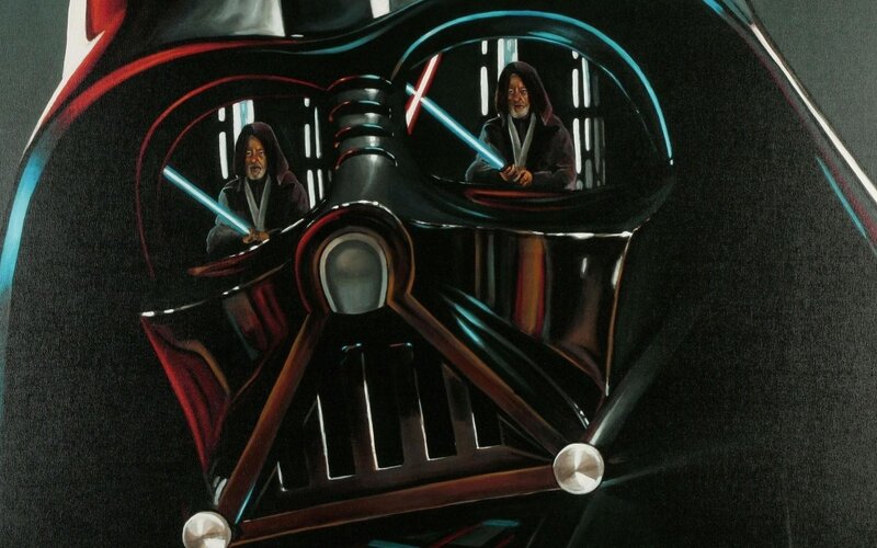 Darth Vader and Obi-Wan duel