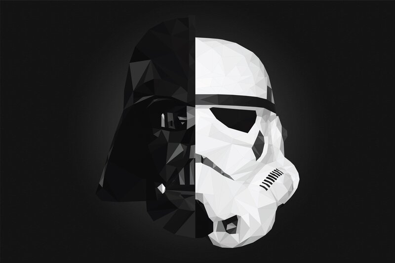 Darth Vader and Stormtrooper — Black, Dramatic, Digital Art