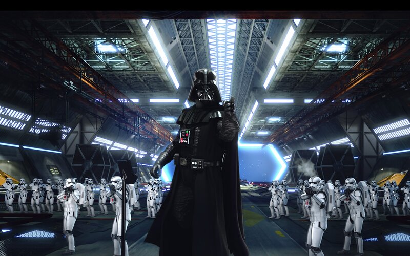 Darth Vader and Stormtroopers — Black, Dramatic, 3d Render