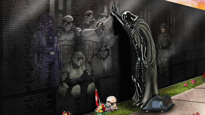 Darth Vader at a memorial
