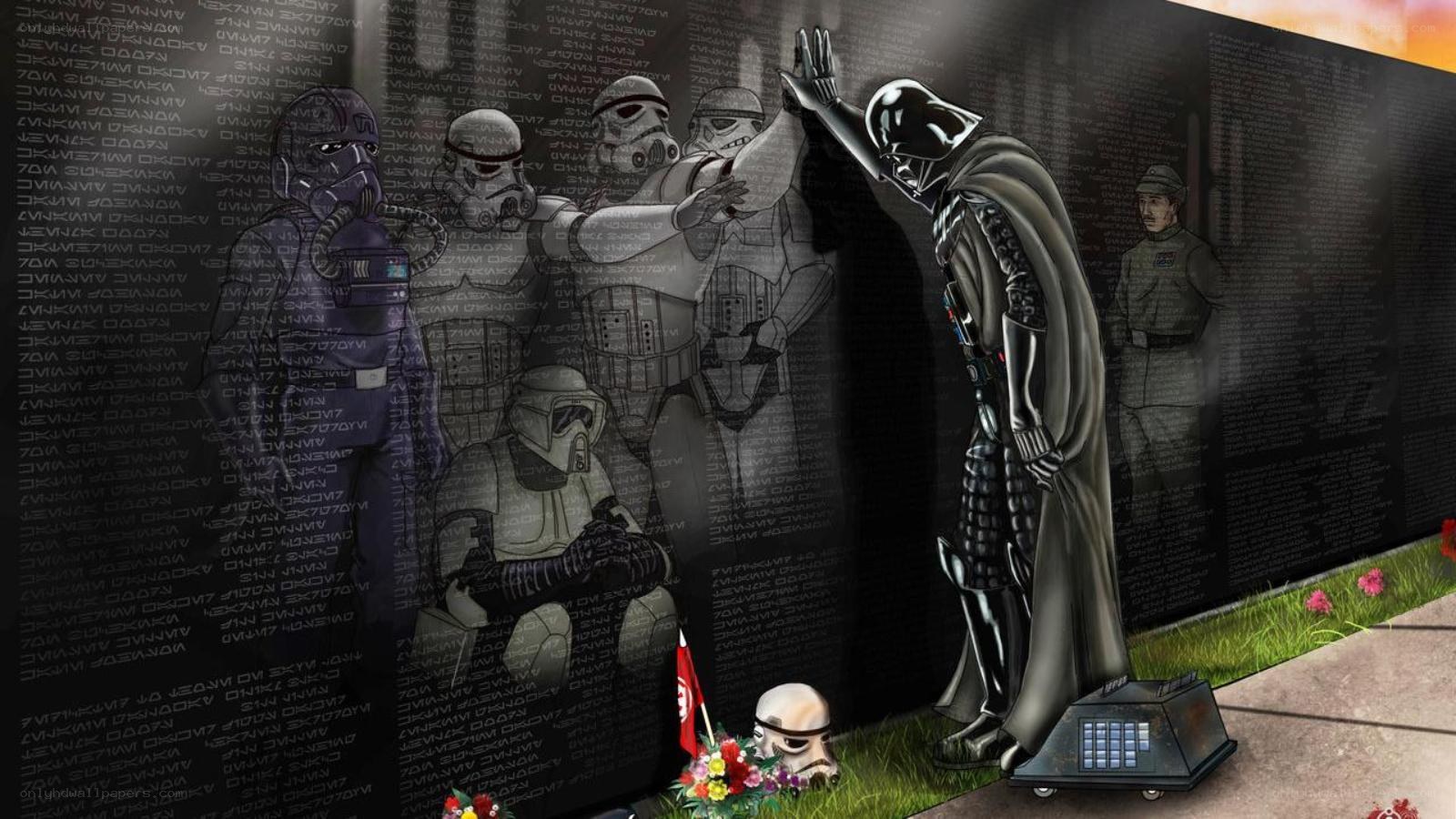 Darth Vader at a memorial