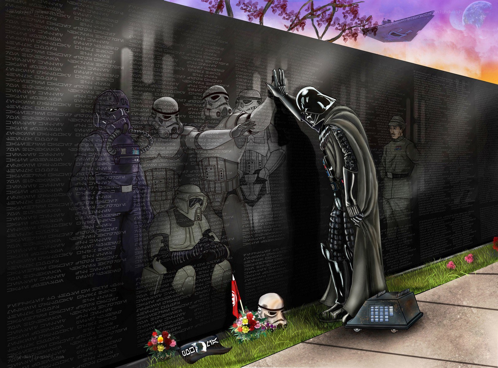 Darth Vader at a memorial