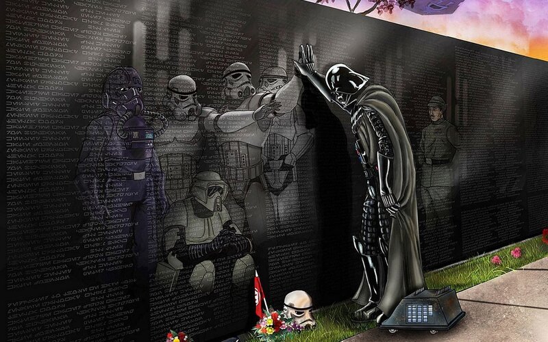 Darth Vader at a memorial