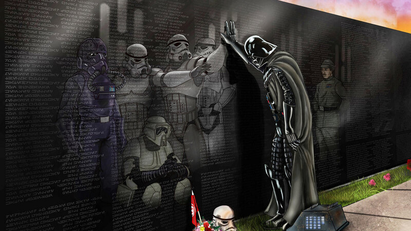 Darth Vader at Memorial — Black, Somber