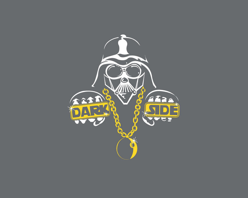 Darth Vader Character — Gray, Playful