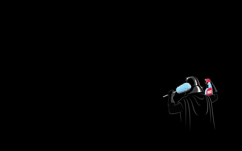 Darth Vader Cleaning — Black, Humorous