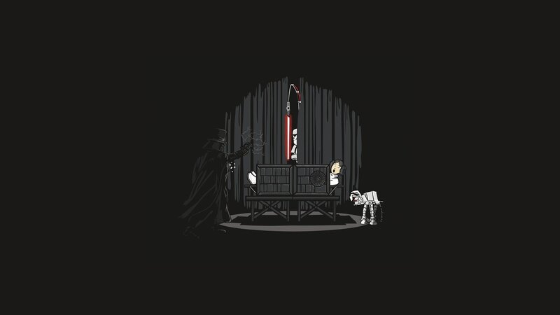 Darth Vader Confronting Leia — Black