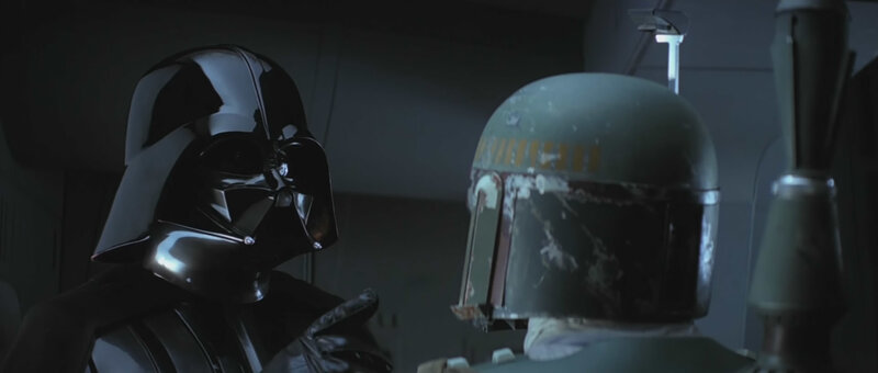 Darth Vader confronts Boba Fett