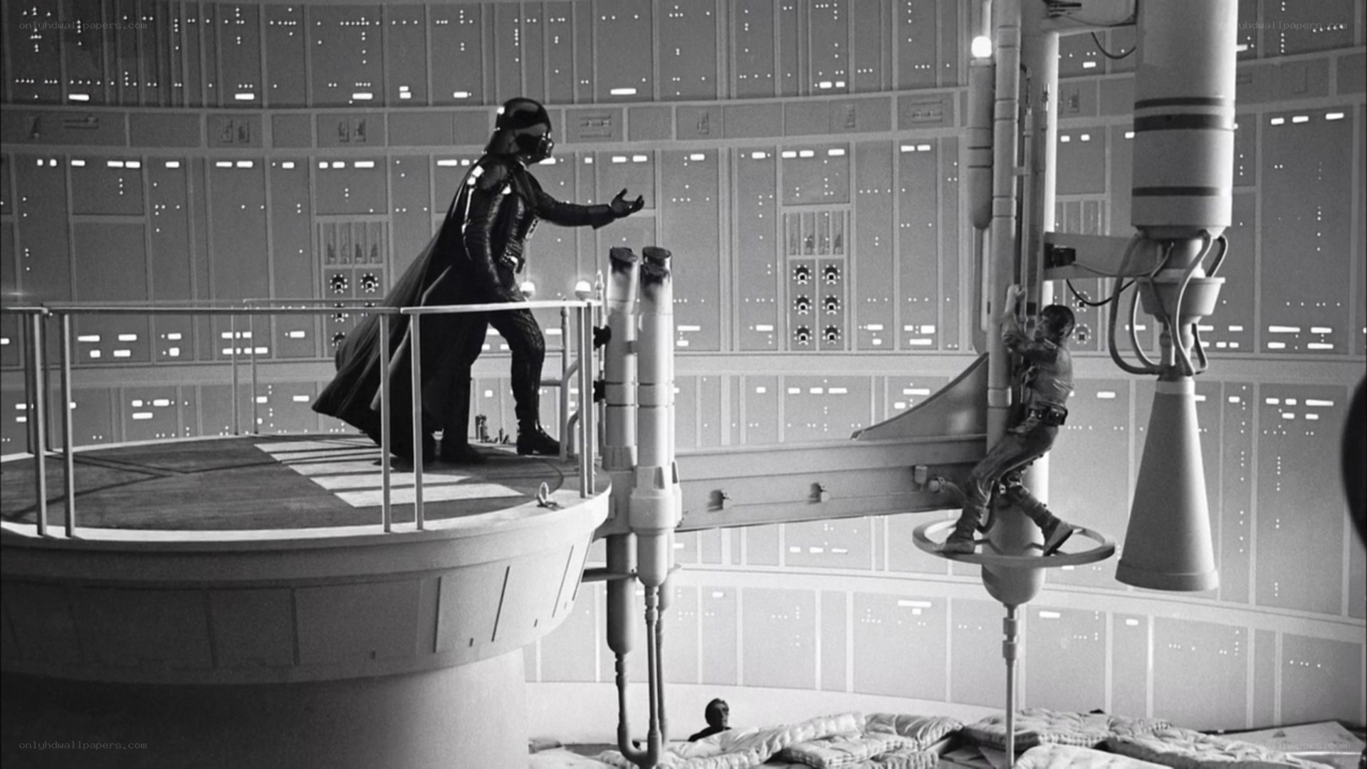 Darth Vader confronts Luke Skywalker