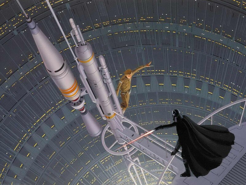 Darth Vader confronts Luke Skywalker
