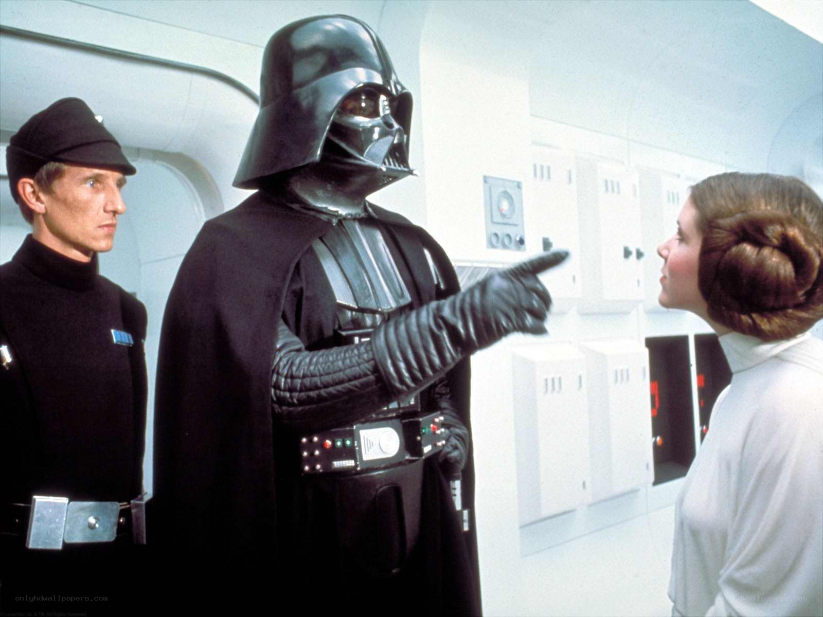 Darth Vader confronts Princess Leia