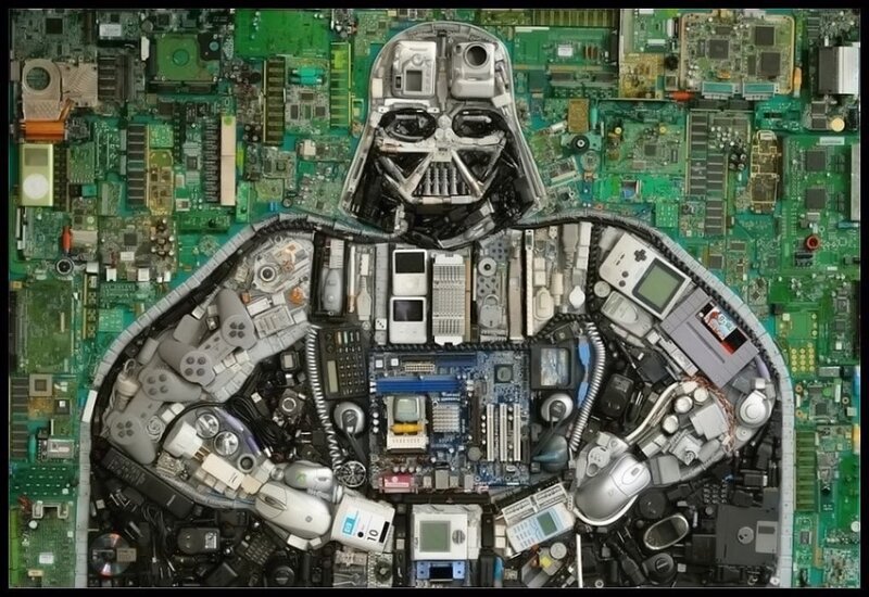 Darth Vader Figure — Green, Dramatic, Digital Art