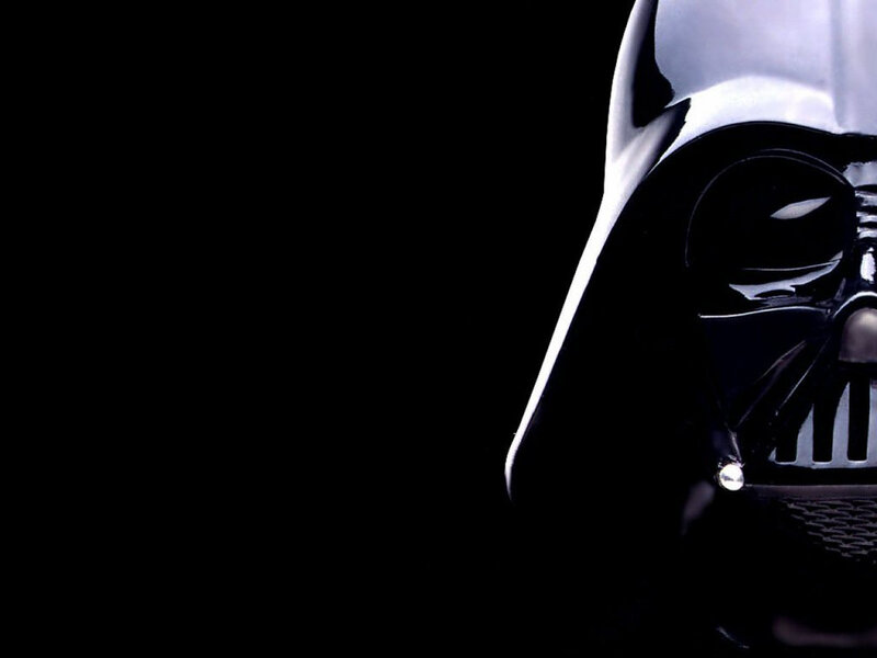 Darth Vader Helmet — Black, Dramatic, Digital Art, Black Background