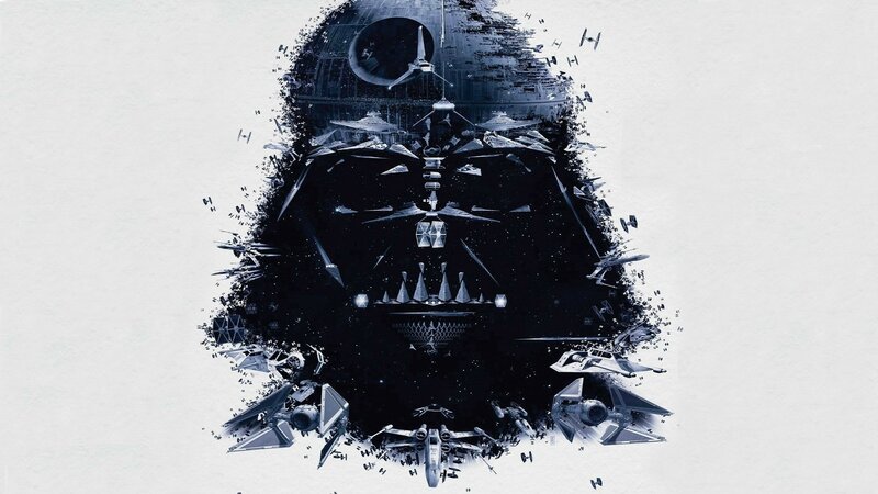 Darth Vader Helmet — Black, Dramatic, Digital Art, Death Star