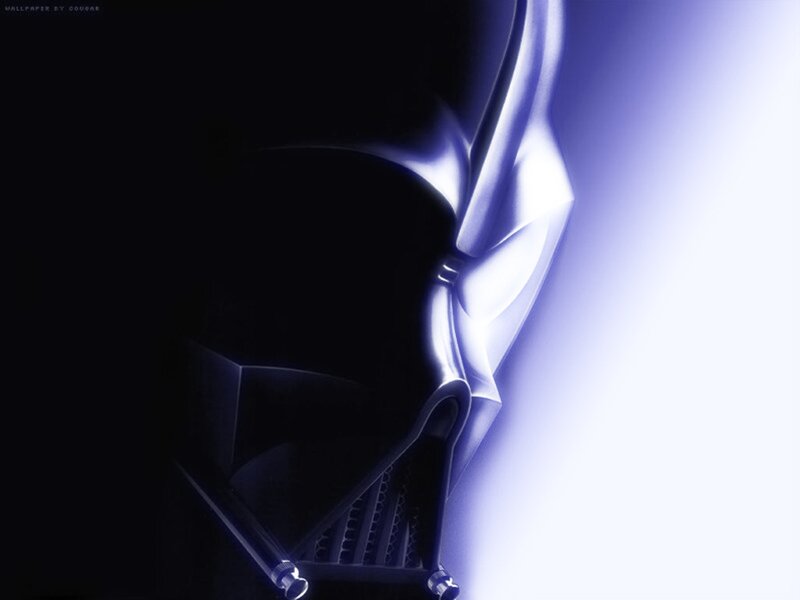 Darth Vader Helmet — Black, Dramatic, Digital Art, Light
