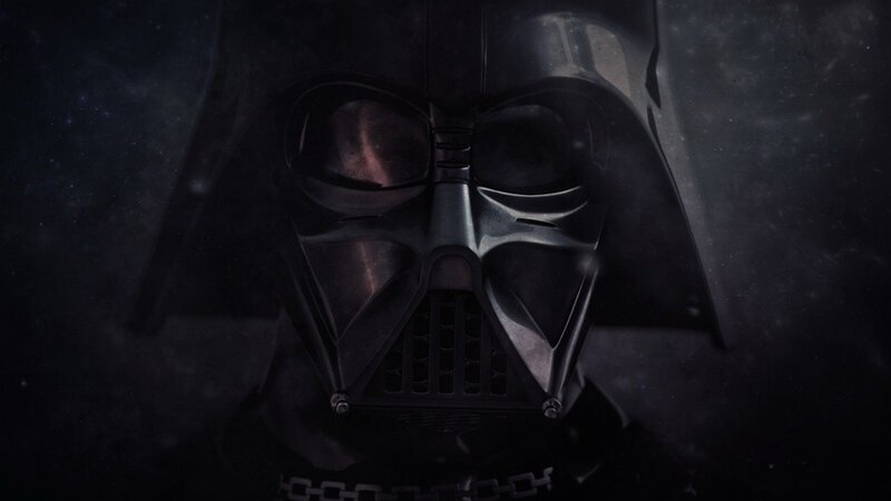 Darth Vader Helmet — Black, Dramatic, Night, Digital Art