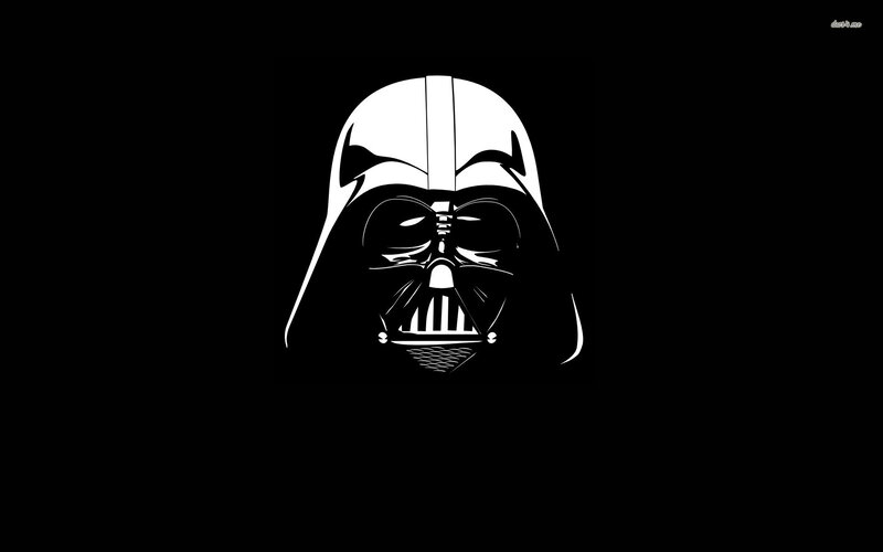 Darth Vader Helmet — Black, Dramatic, Vector Art